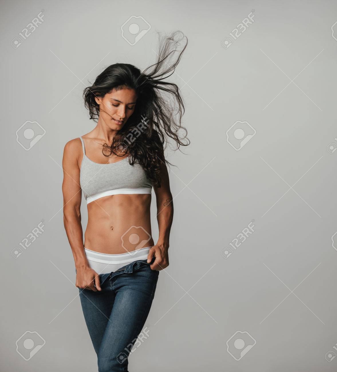 Teen Girl With Unzipped Shorts