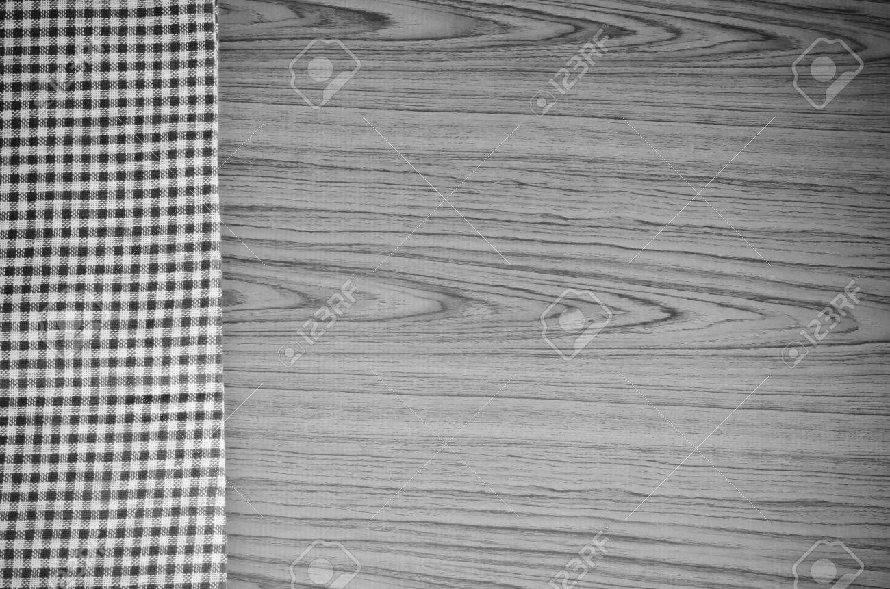 茶色のキッチン タオル パターン ウッドの背景の黒と白の色トーン スタイル の写真素材 画像素材 Image 42645604