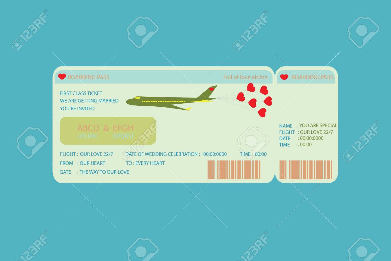 Boarding Pass Ticket Concept Wedding Invitation Template Stock Vector Boarding Pass Ticket Concept Wedding Invitation Template Stock Vector