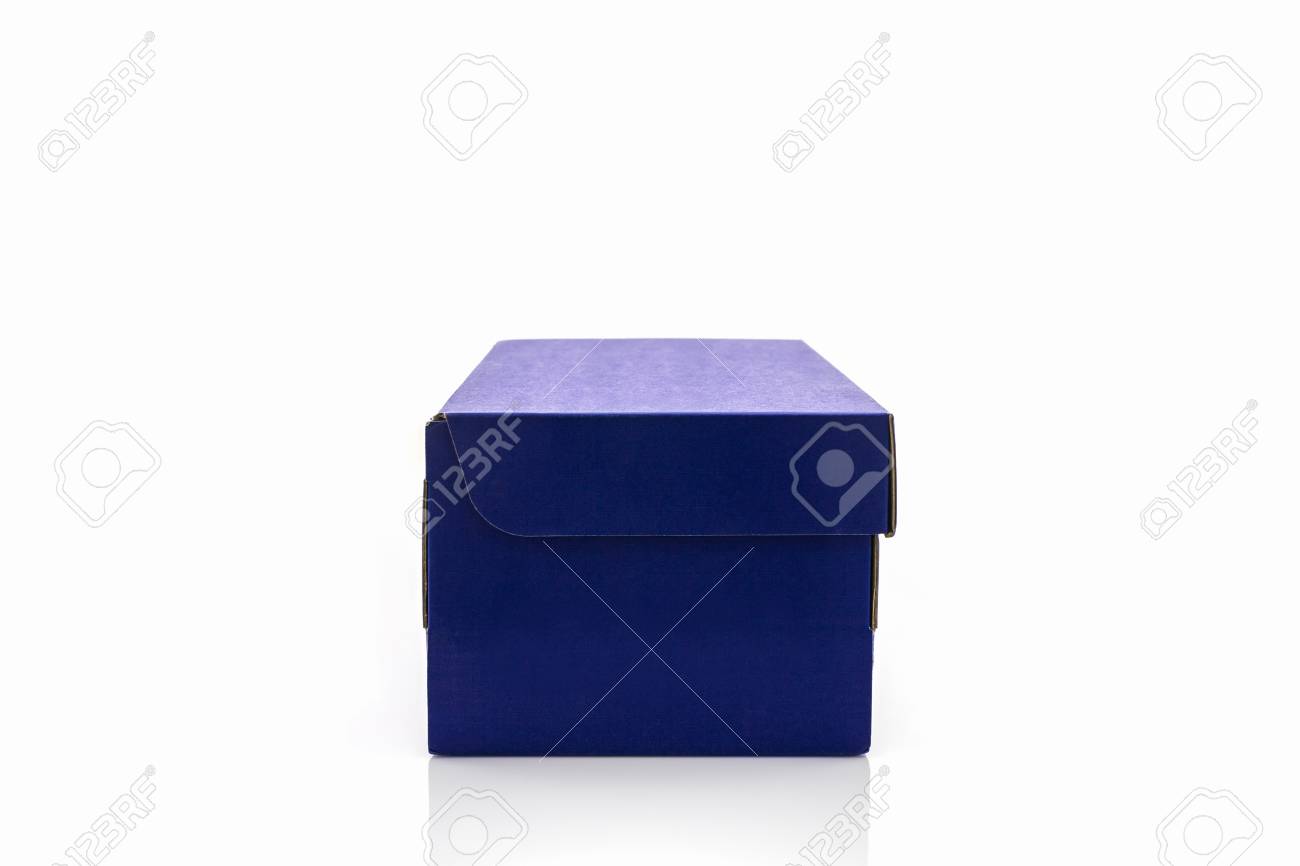 blue shoe box on white background paper box for shoes electronic