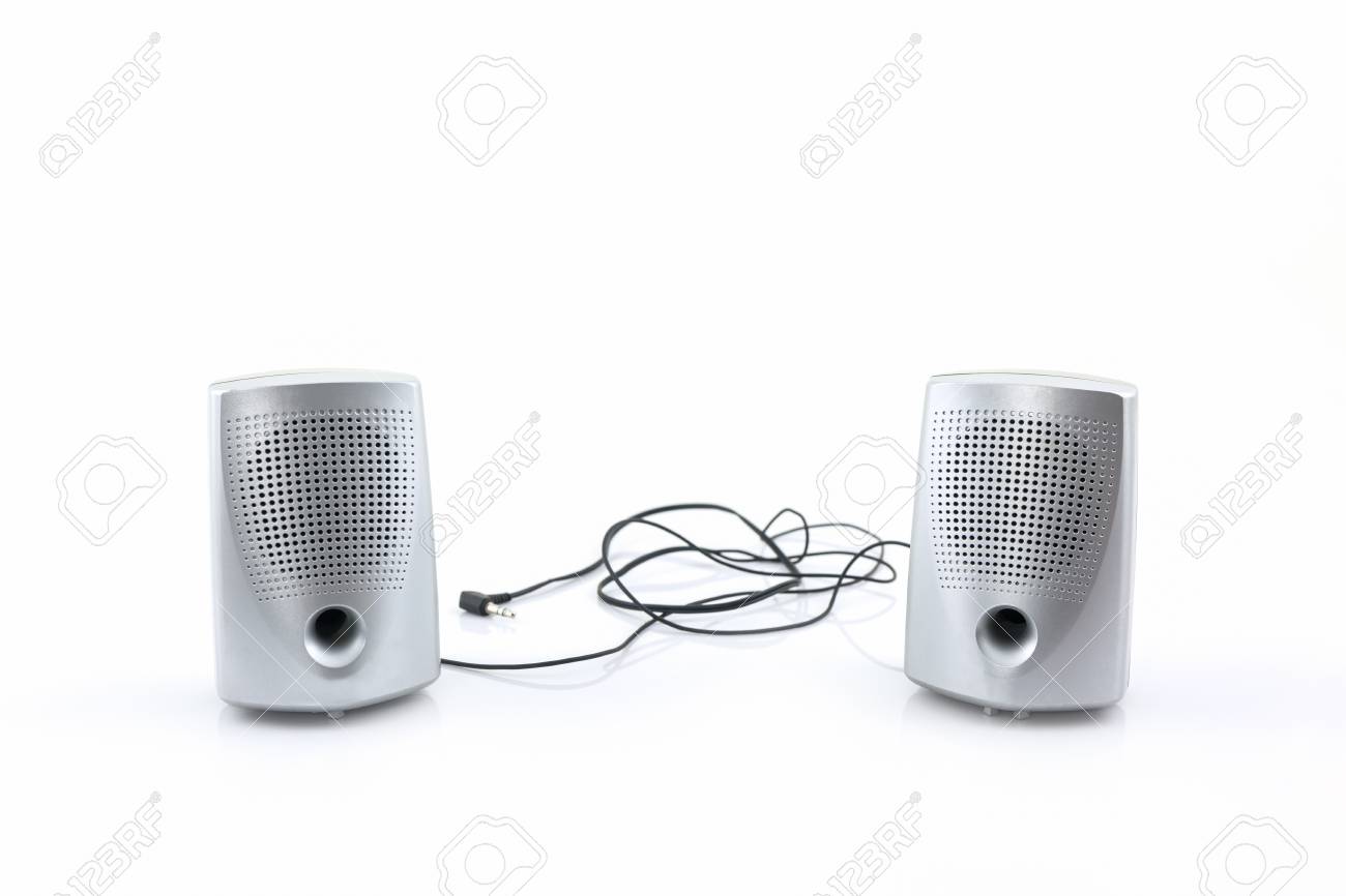 small white speakers