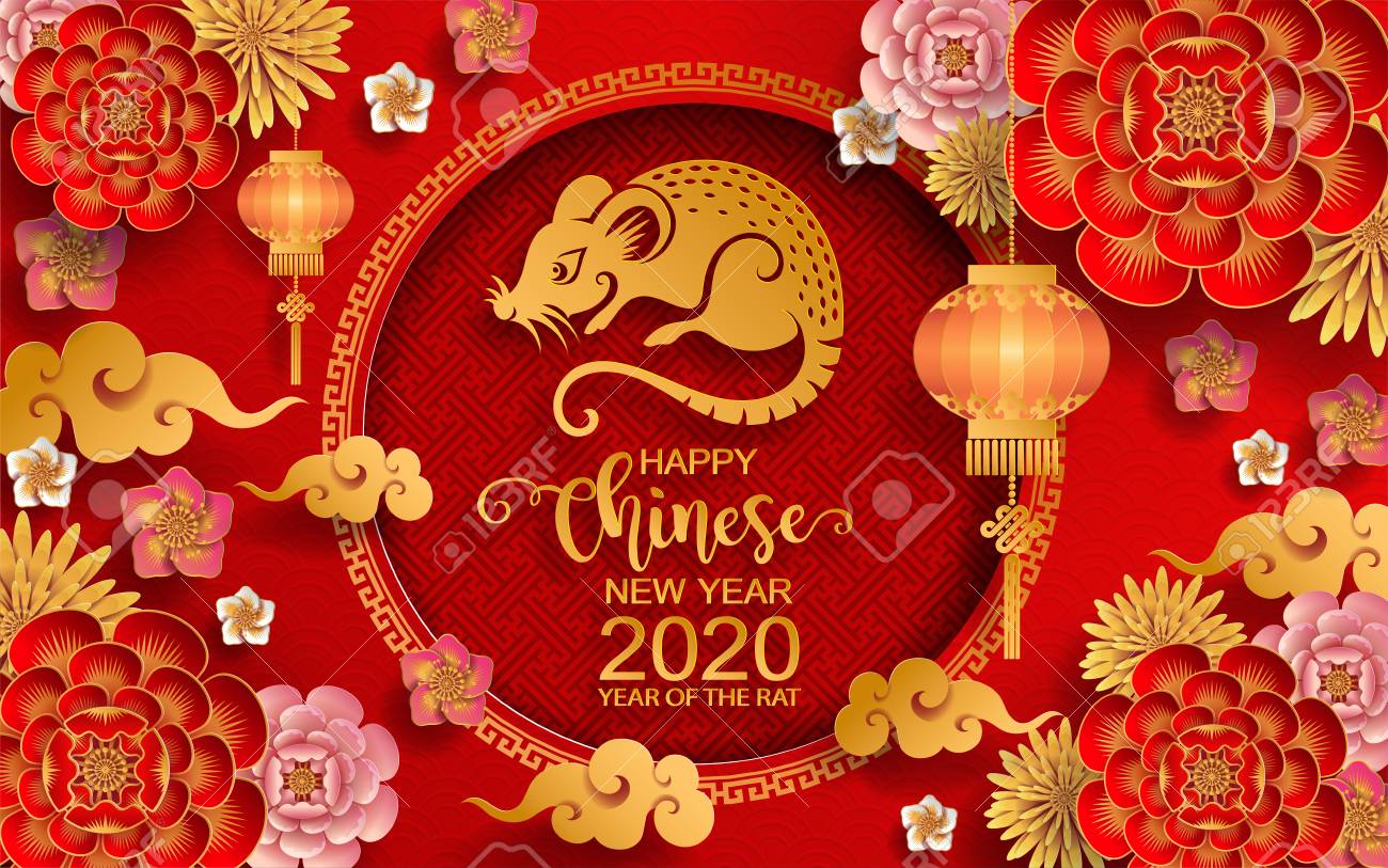 15x8ft Happy New Year 2020 The Year of The Rat Backdrop Vinyl Chinese Style Mouse Ingot Lotus Flowers Paper-Cut Red Photography Background New Year Carnival Party Banner Greeting Card 15x8ft Happy New Year 2020 The Year of The Rat Backdrop Vinyl Chinese Style Mouse Ingot Lotus Flowers Paper-Cut Red Photography Background New Year Carnival Party Banner Greeting Card