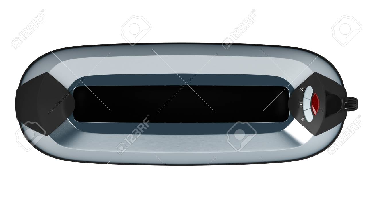 modern silver toster isolated on white background stock photo