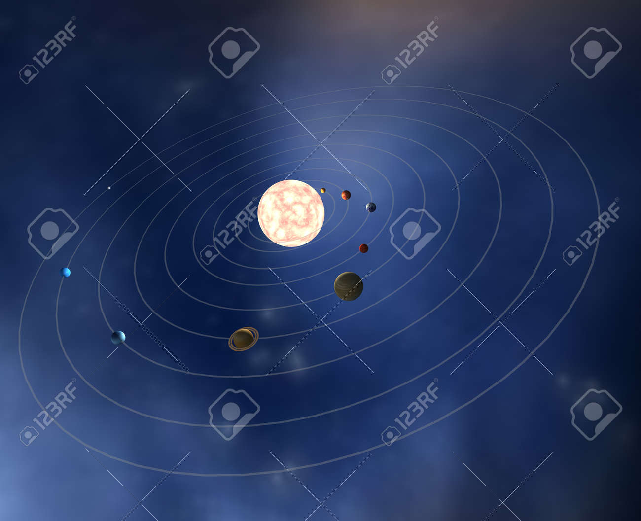 Diagram Of The Planets In The Solar System Stock Photo ...