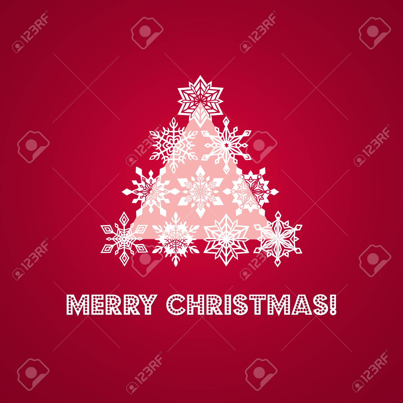 merry christmas greeting card with words and tree from white christmas greeting words