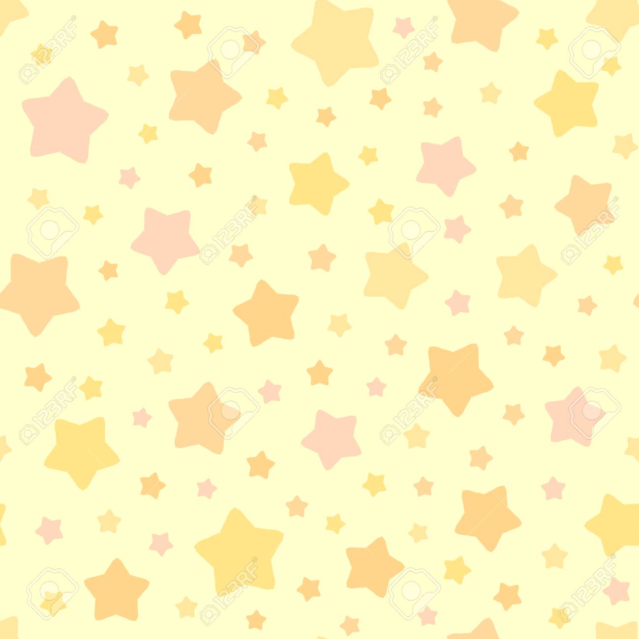 Vector Stars Pattern Seamless Sky Background Pastel Pink Orange