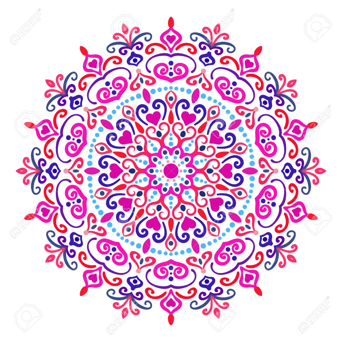 Colorful Mandala Design Element On White Background Royalty Free Cliparts Vectors And Stock Illustration Image 96762941