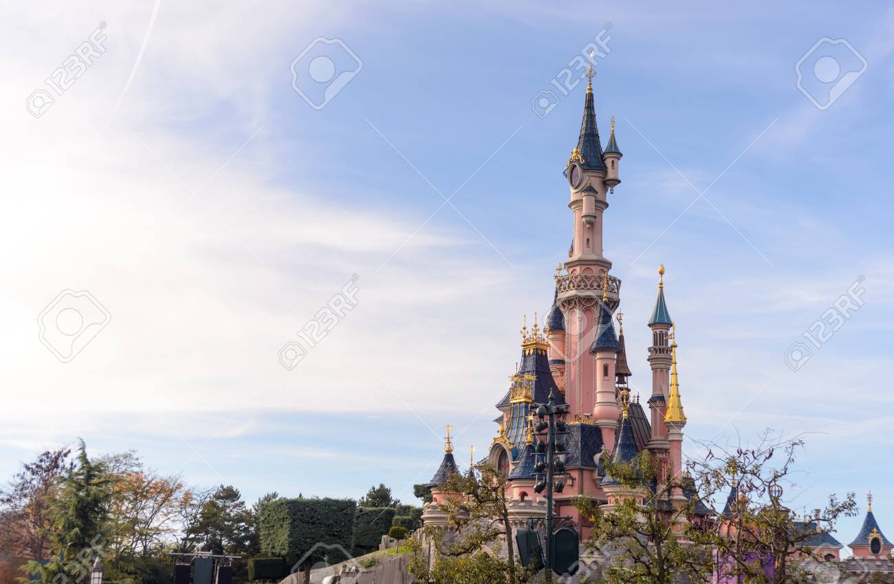 France, Paris- 01 November 2015:Sleeping Beauty Castle , the symbol of Disneyland Paris - 53352889 France, Paris- 01 November 2015:Sleeping Beauty Castle , the symbol of Disneyland Paris - 53352889