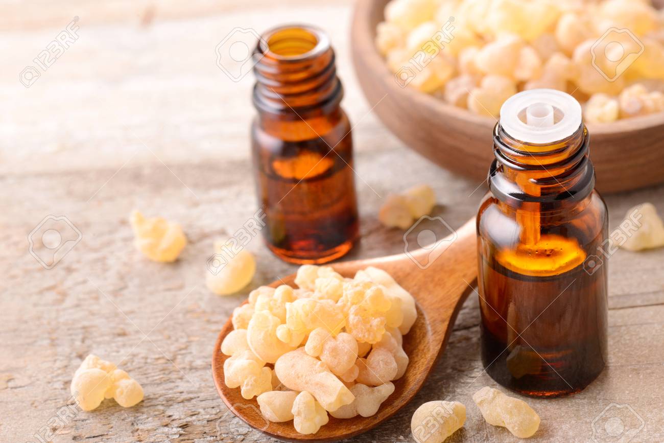 Frankincense essential oil on the table - 87114046 Frankincense essential oil on the table - 87114046