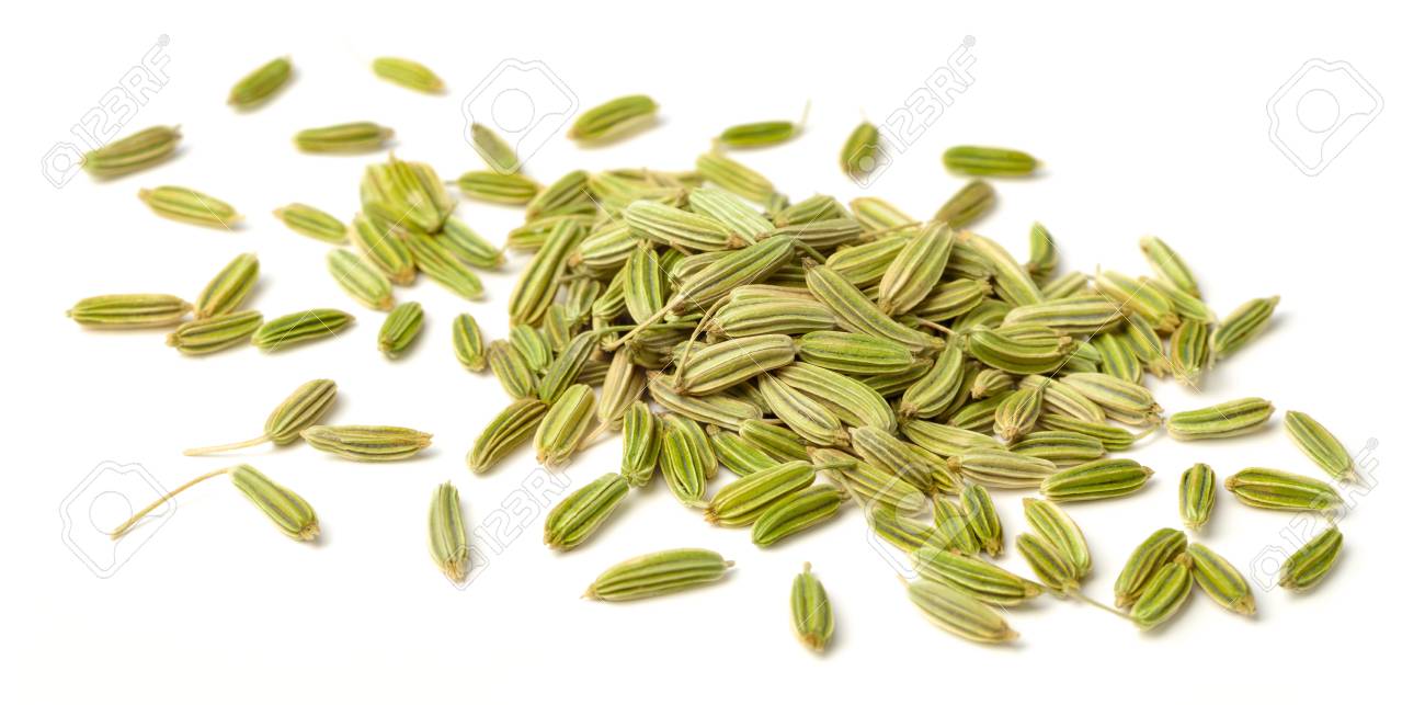 close up of dried fennel seeds isolated on white - 97687804 close up of dried fennel seeds isolated on white - 97687804