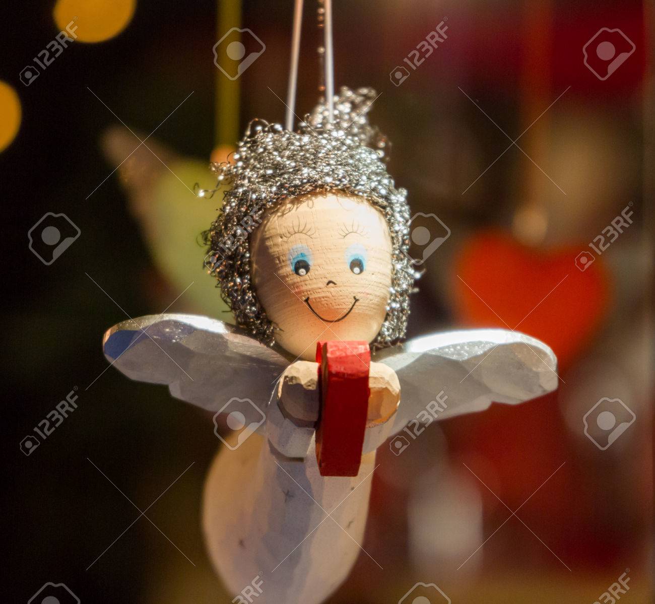 Wooden Angel Holding A Heart As A Christmas Ornament Stock Photo Picture And Royalty Free Image Image 33271128