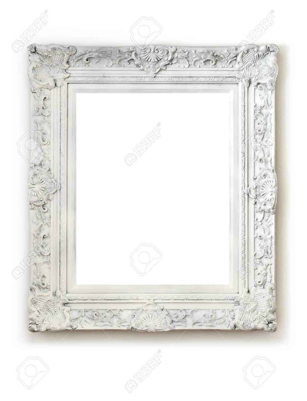 Vintage Empty Frame On White Wall Stock Photo, Picture and Royalty Free  Image. Image 23246248.