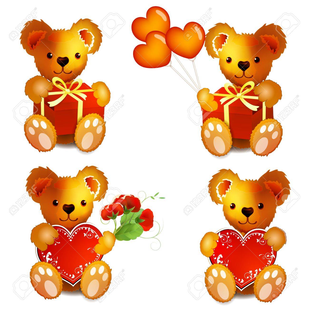 flowers balloons and teddy bears