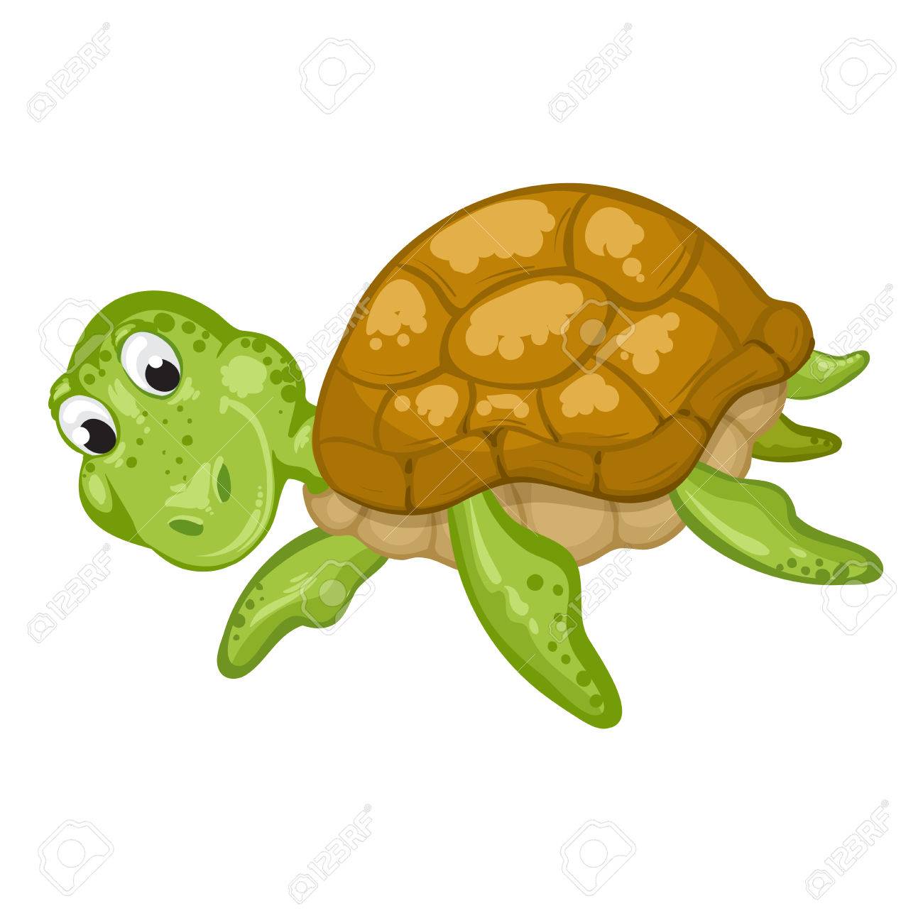cute sea turtle cartoon ロイヤリティフリークリップアート ベクター