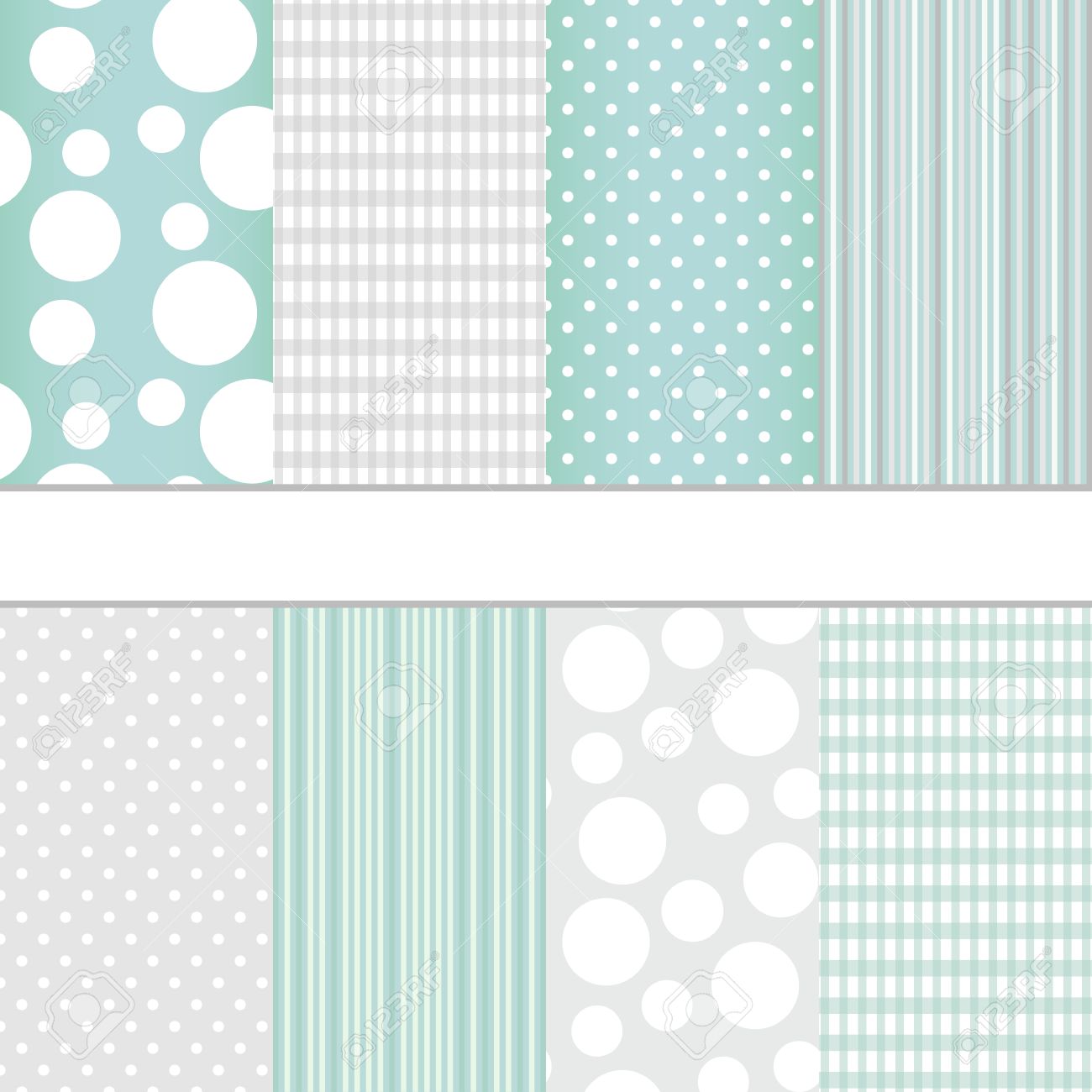 Set of blue pastel and grey jumbo polka dots, gingham and stripes seamless patterns. Vector background - 24756464 Set of blue pastel and grey jumbo polka dots, gingham and stripes seamless patterns. Vector background - 24756464
