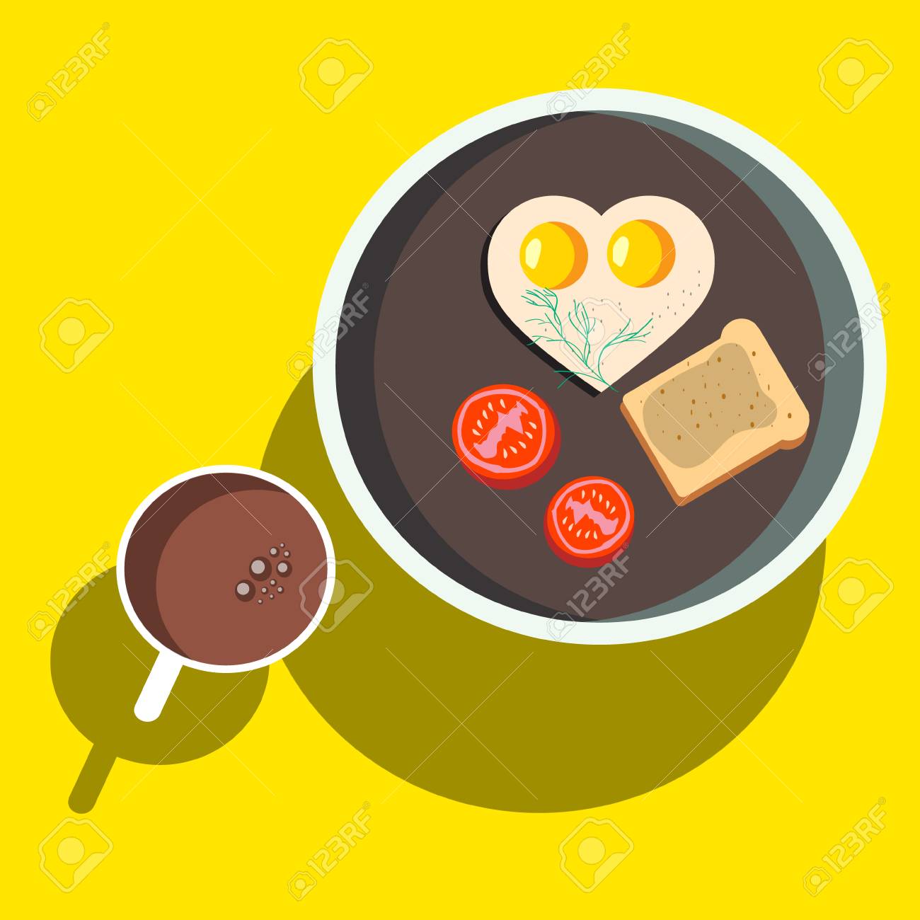 トーストとスクランブルエッグの朝食 ベクトル イラストのイラスト素材 ベクタ Image トーストとスクランブルエッグの朝食 ベクトル イラストのイラスト素材 ベクタ Image