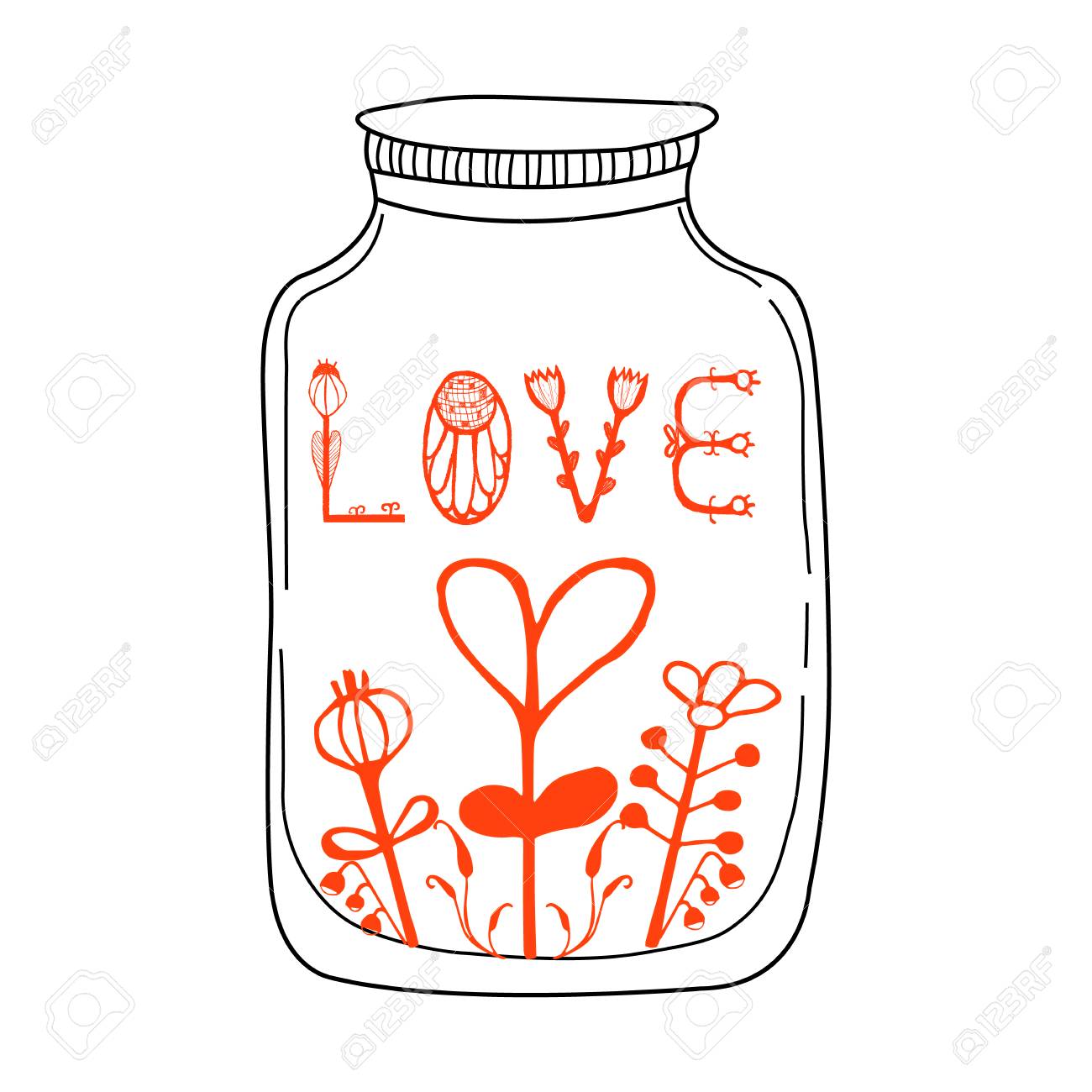 Vector Vector Il Ration With Jar Hearts And Lettering Words Love Cute And Romantic Background With Text Vintage Love Concept Typography Poster Vector Vector Il Ration With Jar Hearts And Lettering Words Love Cute And Romantic Background With Text Vintage Love Concept Typography Poster