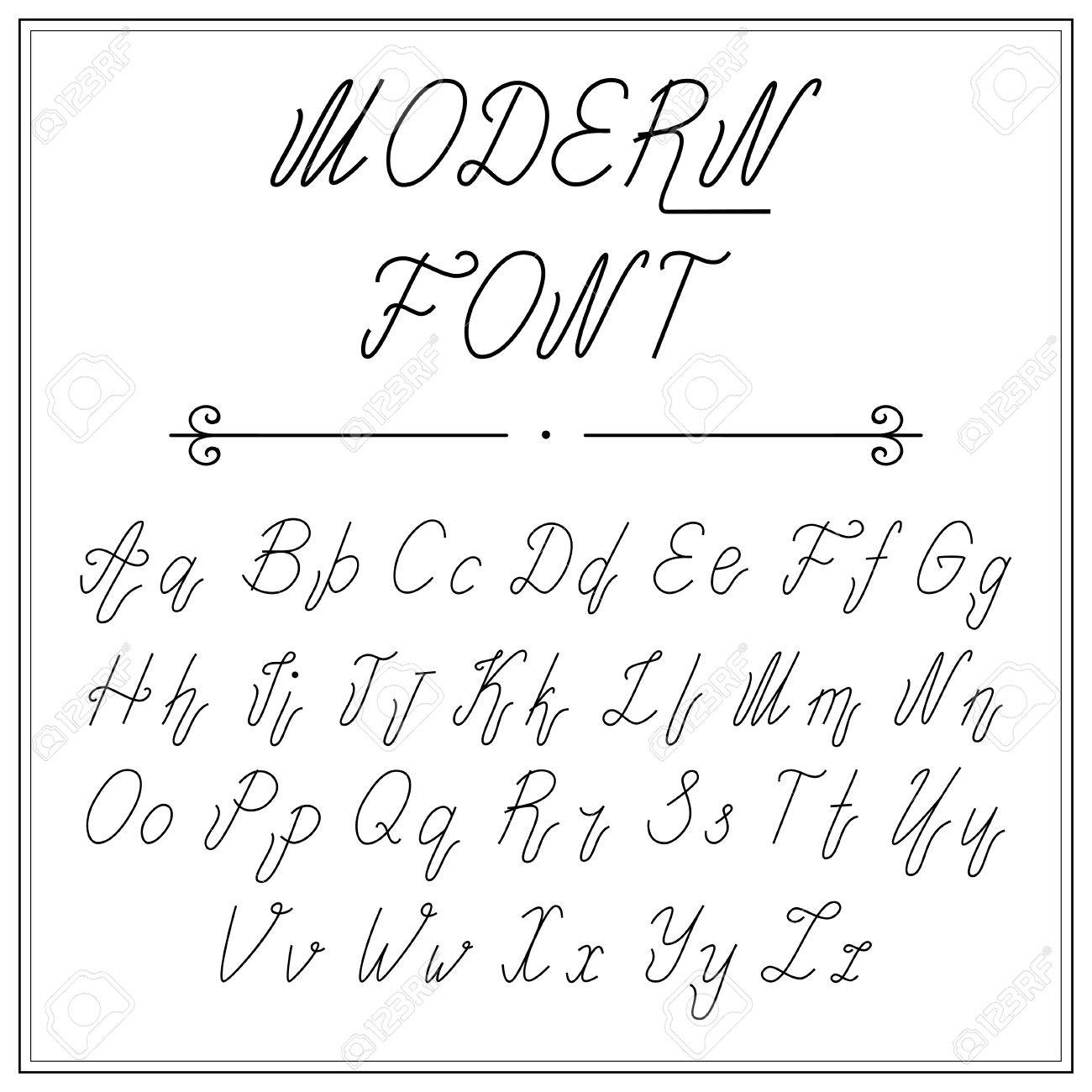 手書き文字フォントのアルファベット のイラスト素材 ベクタ Image 7494