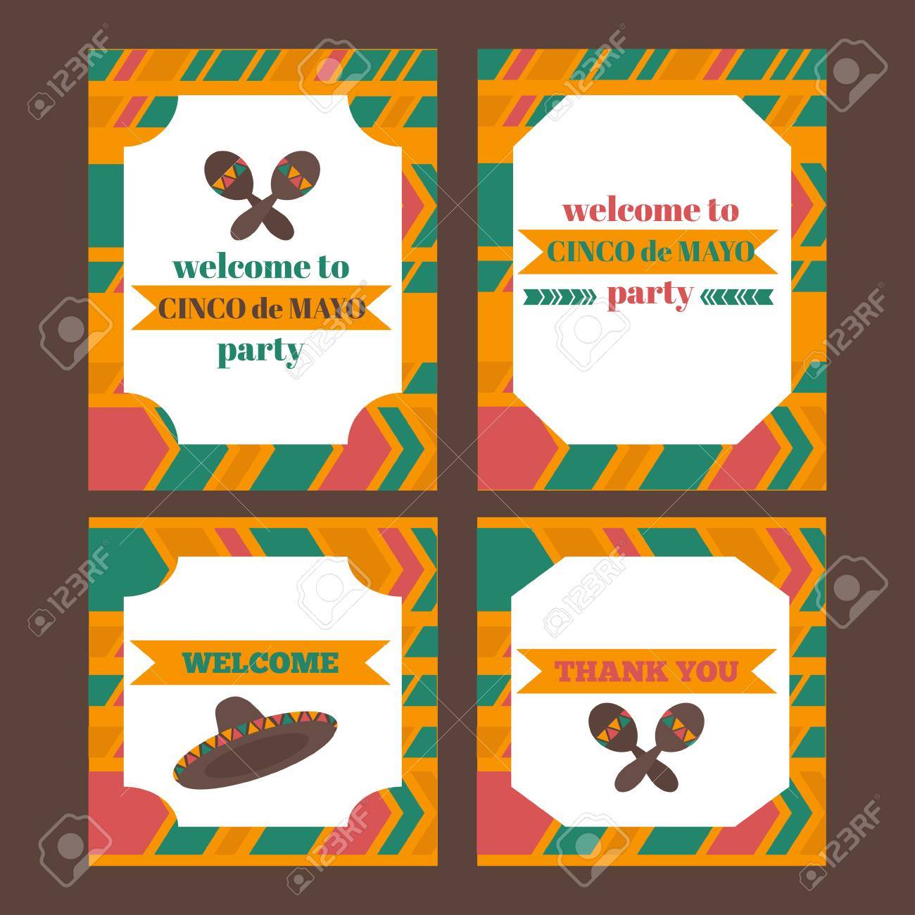 printable tribal set of mexican fiesta cinco de mayo party