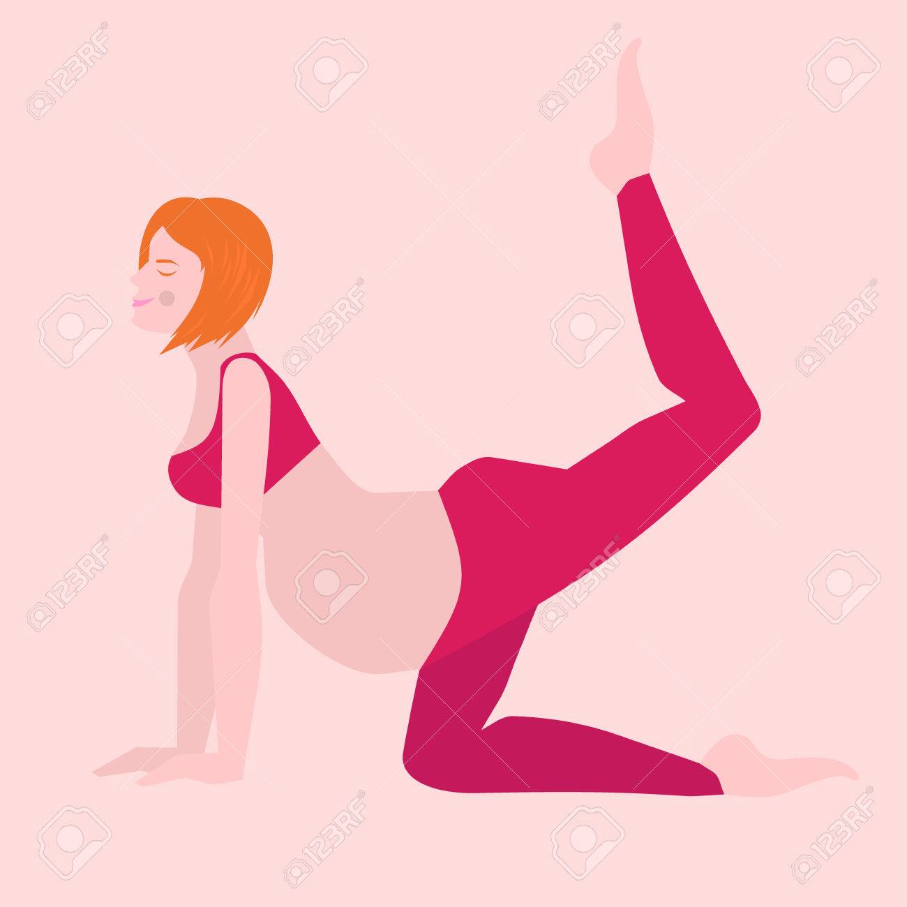 Poses De Yoga Pour Les Femmes Enceintes Mere Future Exercices De Style De Vie En Bonne Sante Soins De Bebe La Maternite Et De Conditionnement Physique Plat Clip Art Libres De Droits