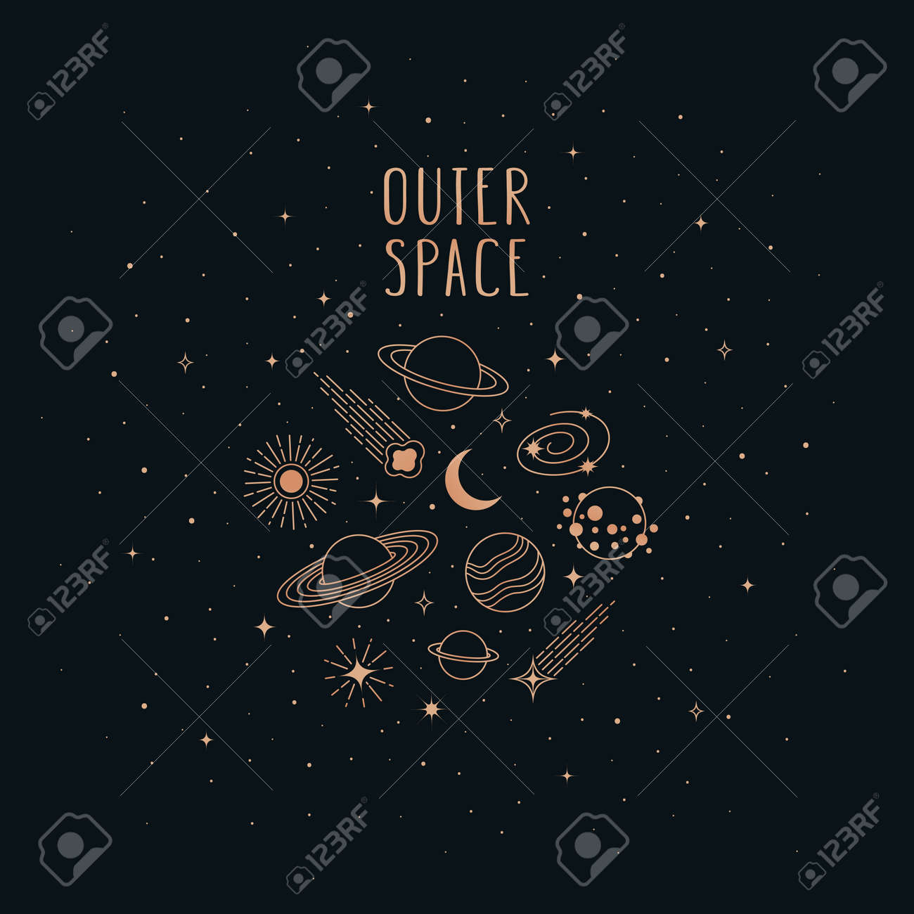 Hand drawn vector doodle of Space objects and symbols: planets, asteroids, galaxy, sun, moon and stars. Cartoon sketch background for t-shirt prints, posters, postcards and other designs. - 168597254 Hand drawn vector doodle of Space objects and symbols: planets, asteroids, galaxy, sun, moon and stars. Cartoon sketch background for t-shirt prints, posters, postcards and other designs. - 168597254