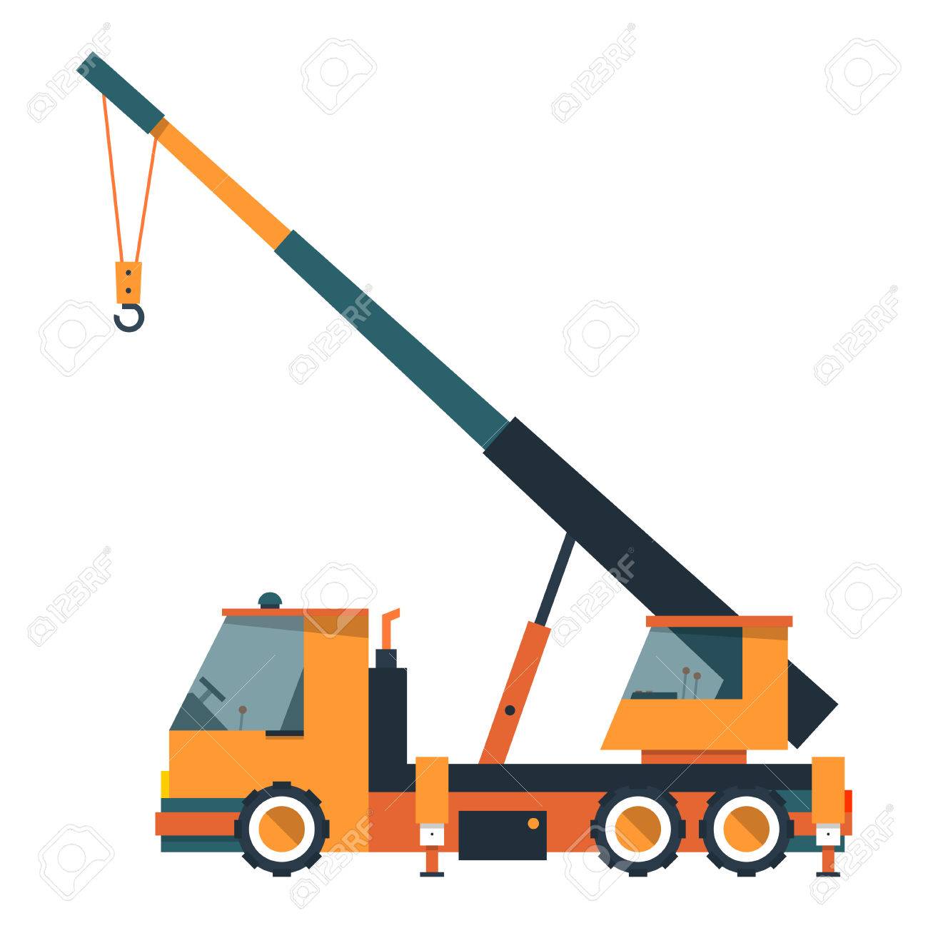 クレーン車 フラット スタイルで建設機械 ベクター グラフィックは 白い背景で隔離 のイラスト素材 ベクタ Image クレーン車 フラット スタイルで建設機械 ベクター グラフィックは 白い背景で隔離 のイラスト素材 ベクタ Image