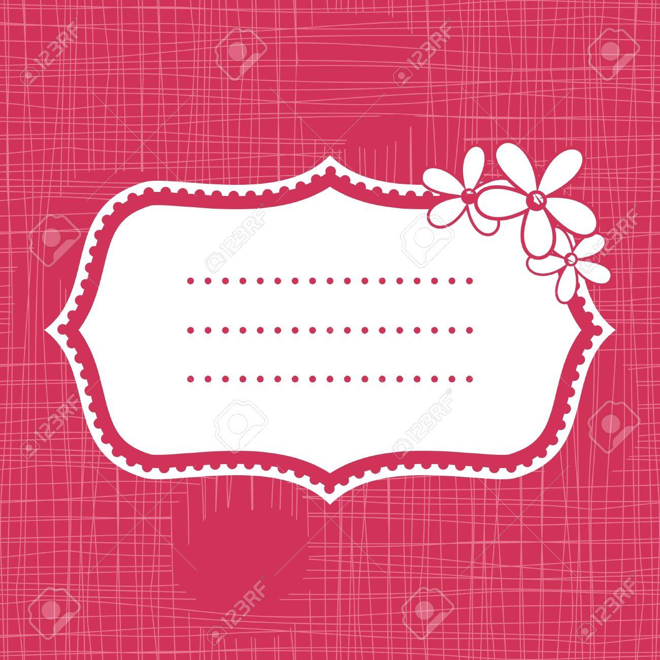 シームレスなピンクの背景の花とかわいい白い旗のイラスト素材 ベクタ Image シームレスなピンクの背景の花とかわいい白い旗のイラスト素材 ベクタ Image