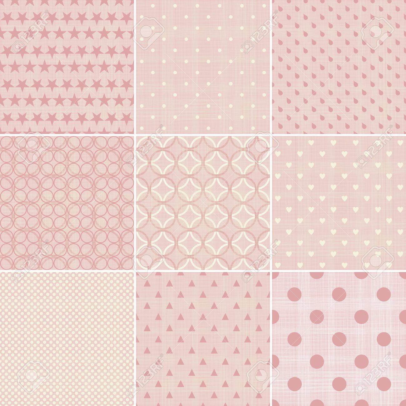 set of 9 seamless polka dot patterns in pastel girly colors royalty girly patterns