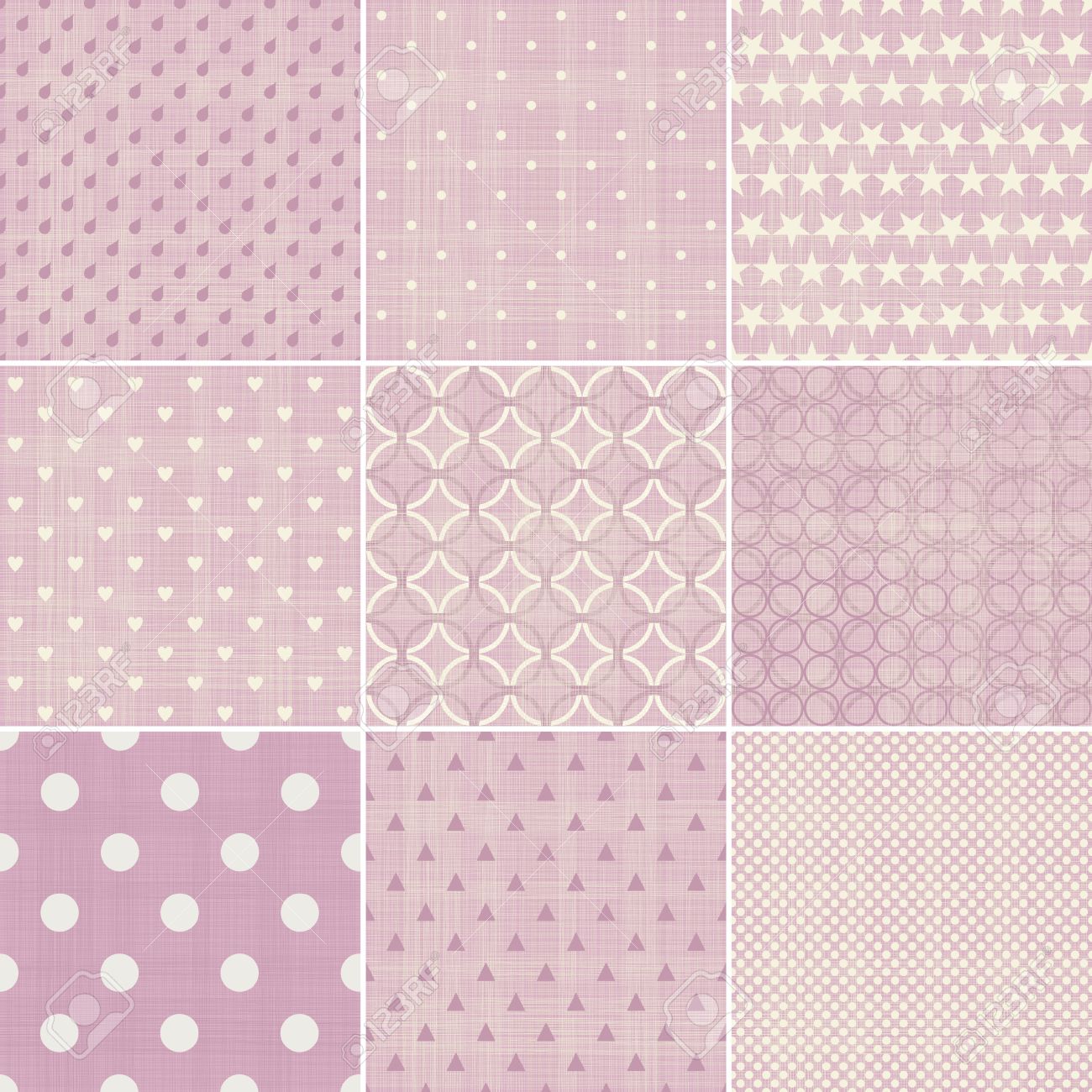 set of 9 seamless polka dot patterns in pastel girly colors royalty girly patterns