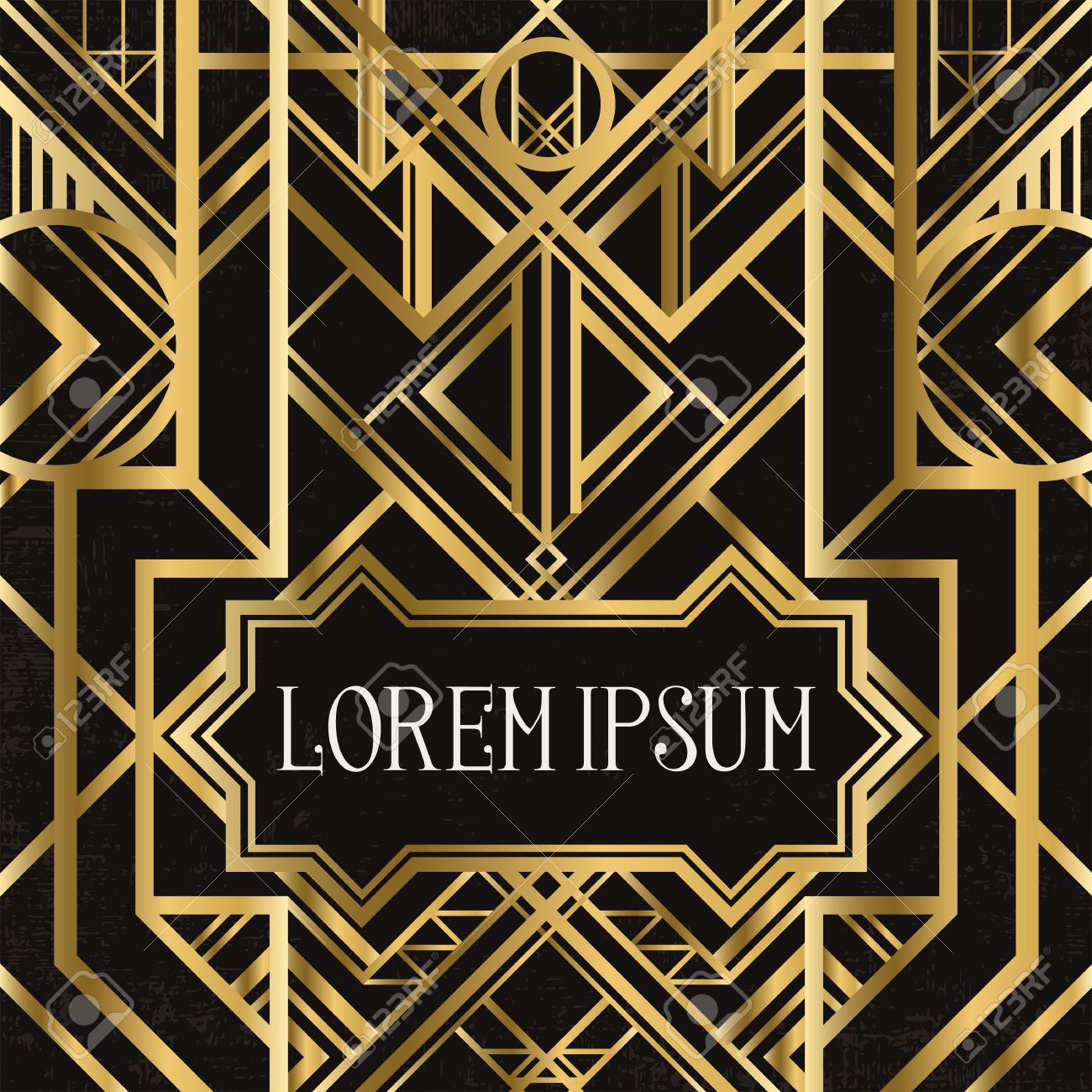 golden abstract geometric background art deco style trendy