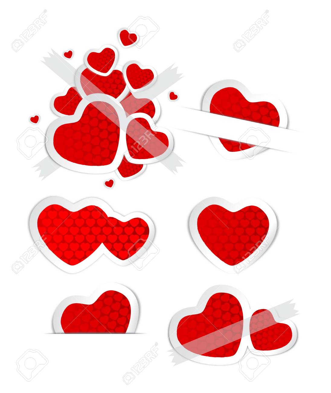 Labels And Stickers Heart Shape 免版税剪贴画，向量插图和库存图片. Image 17354421, image size:1096x1300