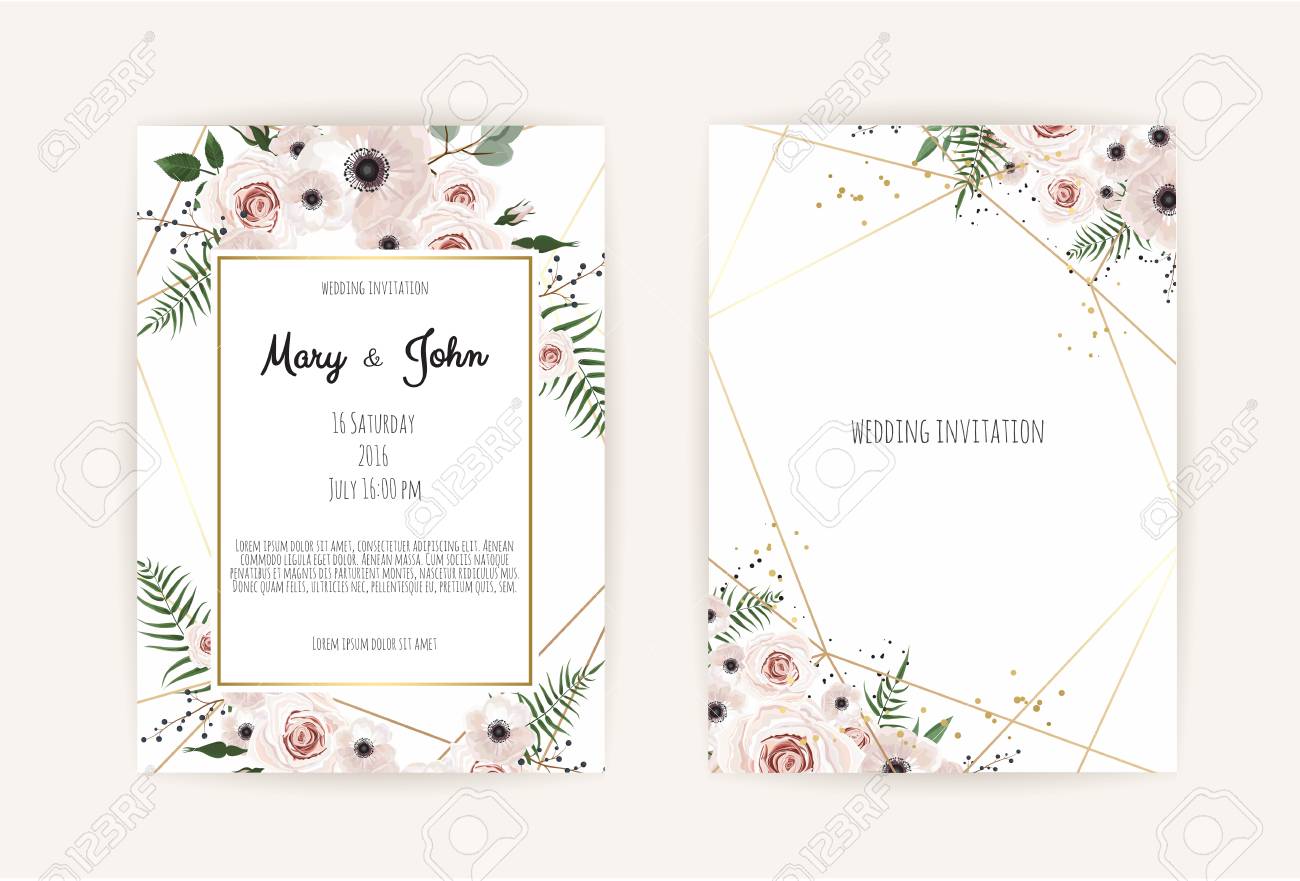 Vector invitation with handmade floral elements. Wedding invitation cards with floral elements. Vector template set - 98746405 Vector invitation with handmade floral elements. Wedding invitation cards with floral elements. Vector template set - 98746405