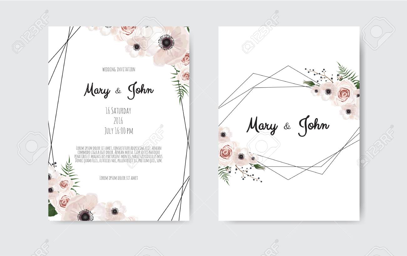 wedding invite invitation botanical wedding invitation card