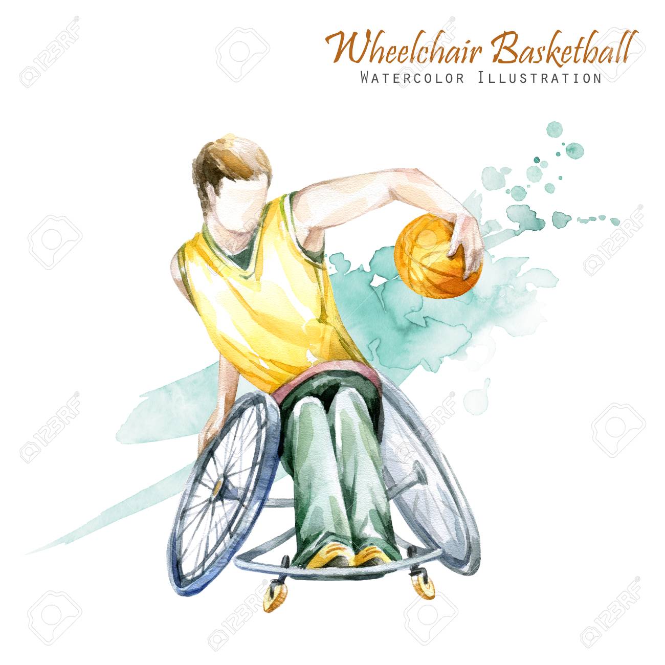 水彩イラスト 車椅子 Backetball パラリン ピック スポーツ ラケットで車椅子の障害者アスリートの図 アクティブな人 男障害者と社会政策 ソーシャル サポート の写真素材 画像素材 Image