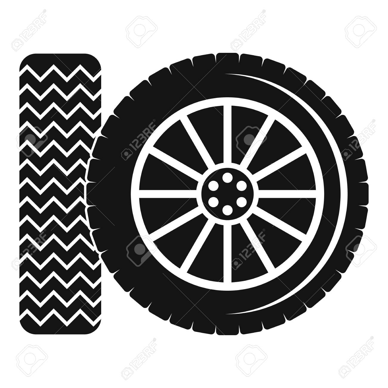 Arthwick Store Vector Illustration of a Simple Car Tire Pendant Necklace