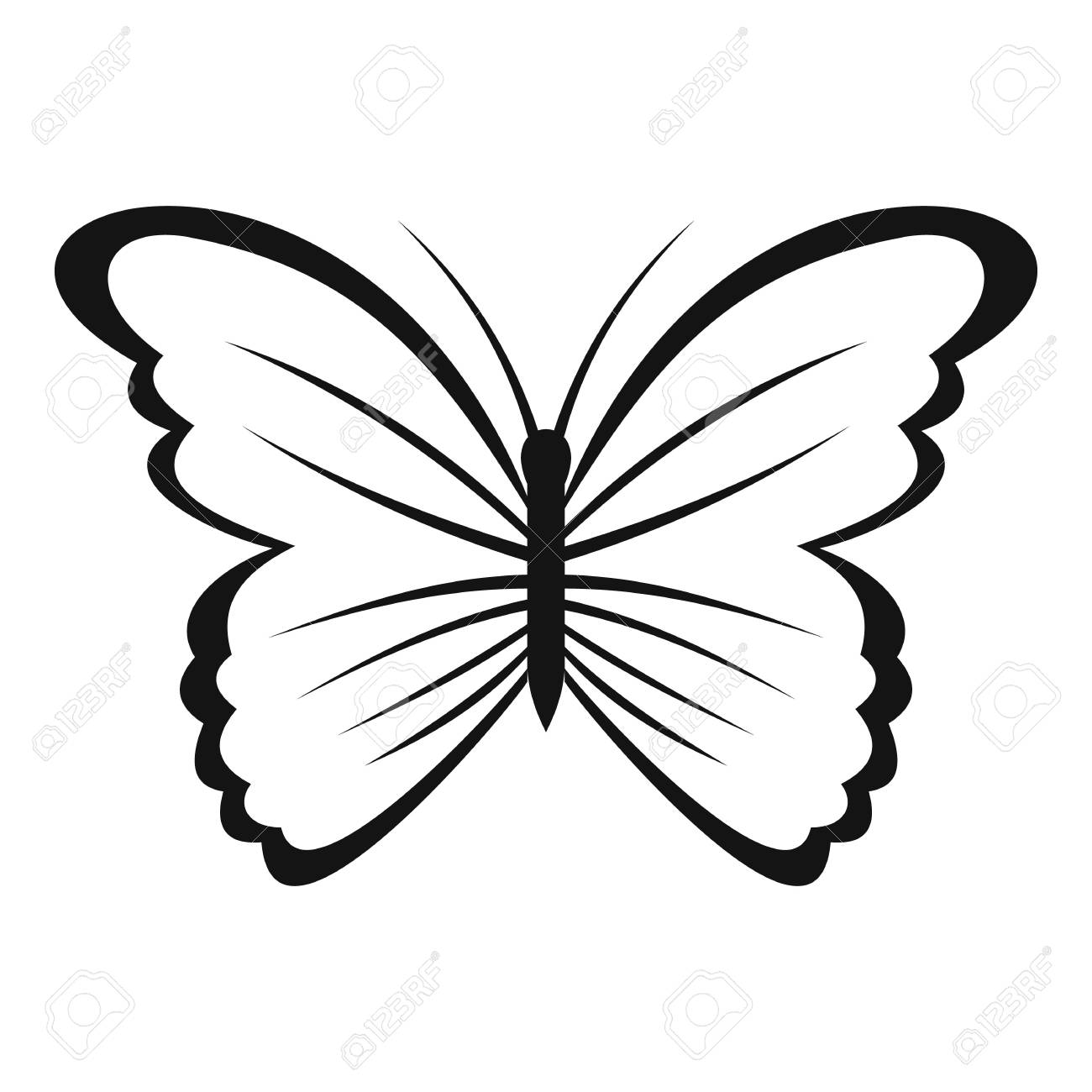 自然アイコンの蝶 ウェブのための自然ベクトルアイコンの蝶の簡単なイラスト のイラスト素材 ベクタ Image