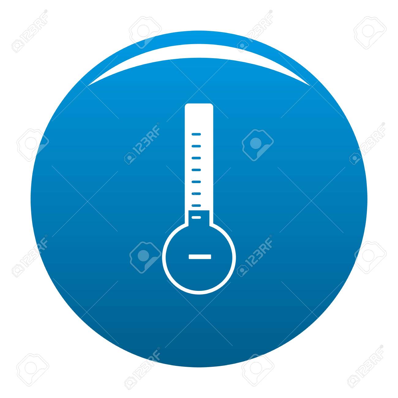 温度計コールドアイコンベクトル青い円は 白い背景に隔離のイラスト素材 ベクタ Image