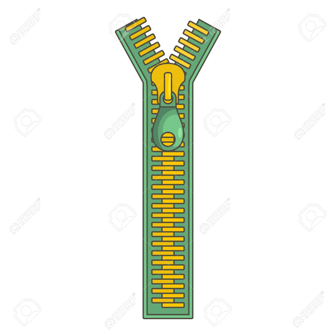 大きなジップアイコン ウェブのための大きなジップベクトルアイコンの漫画のイラストのイラスト素材 ベクタ Image