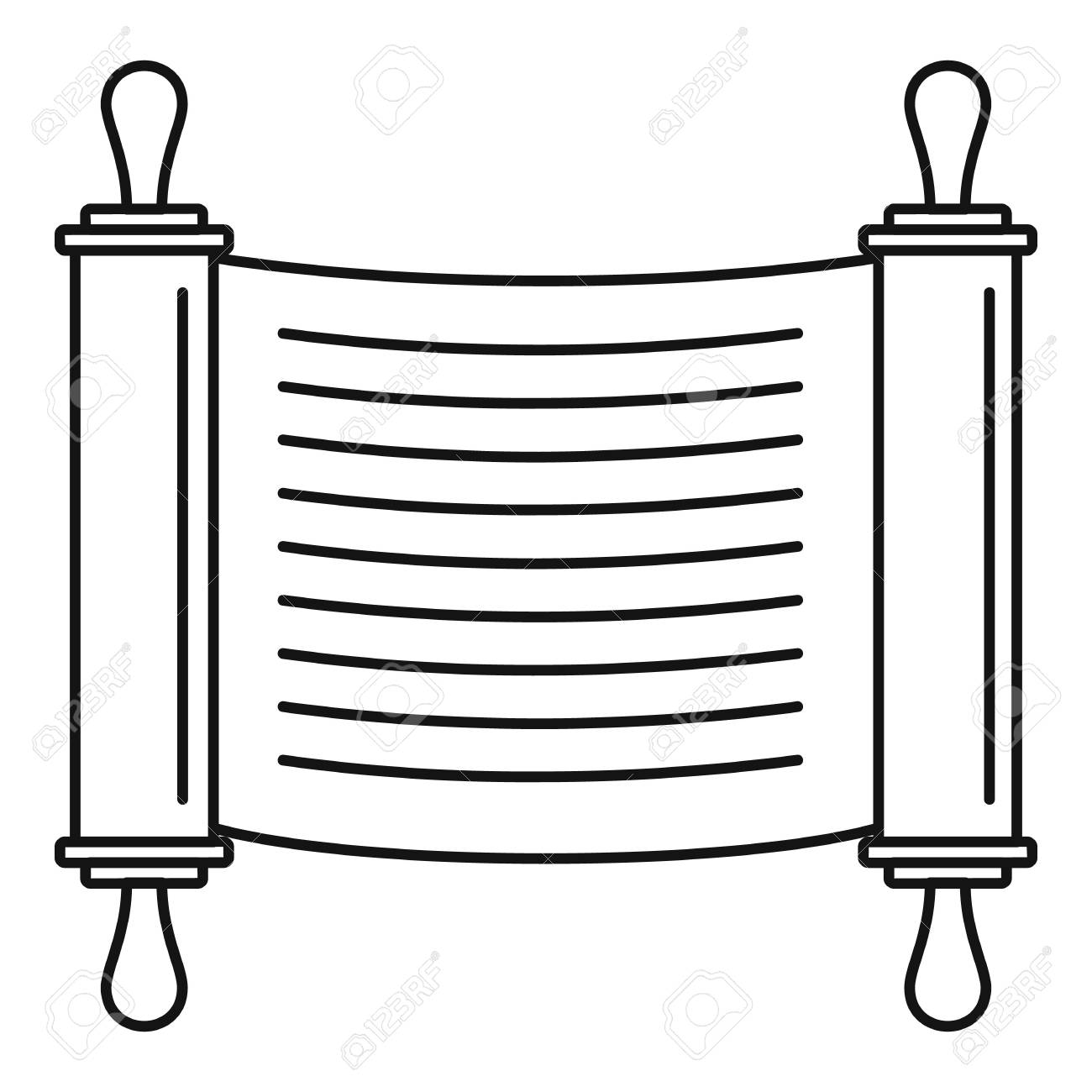 torah scroll icon outline illustration of torah scroll vector scroll outline template