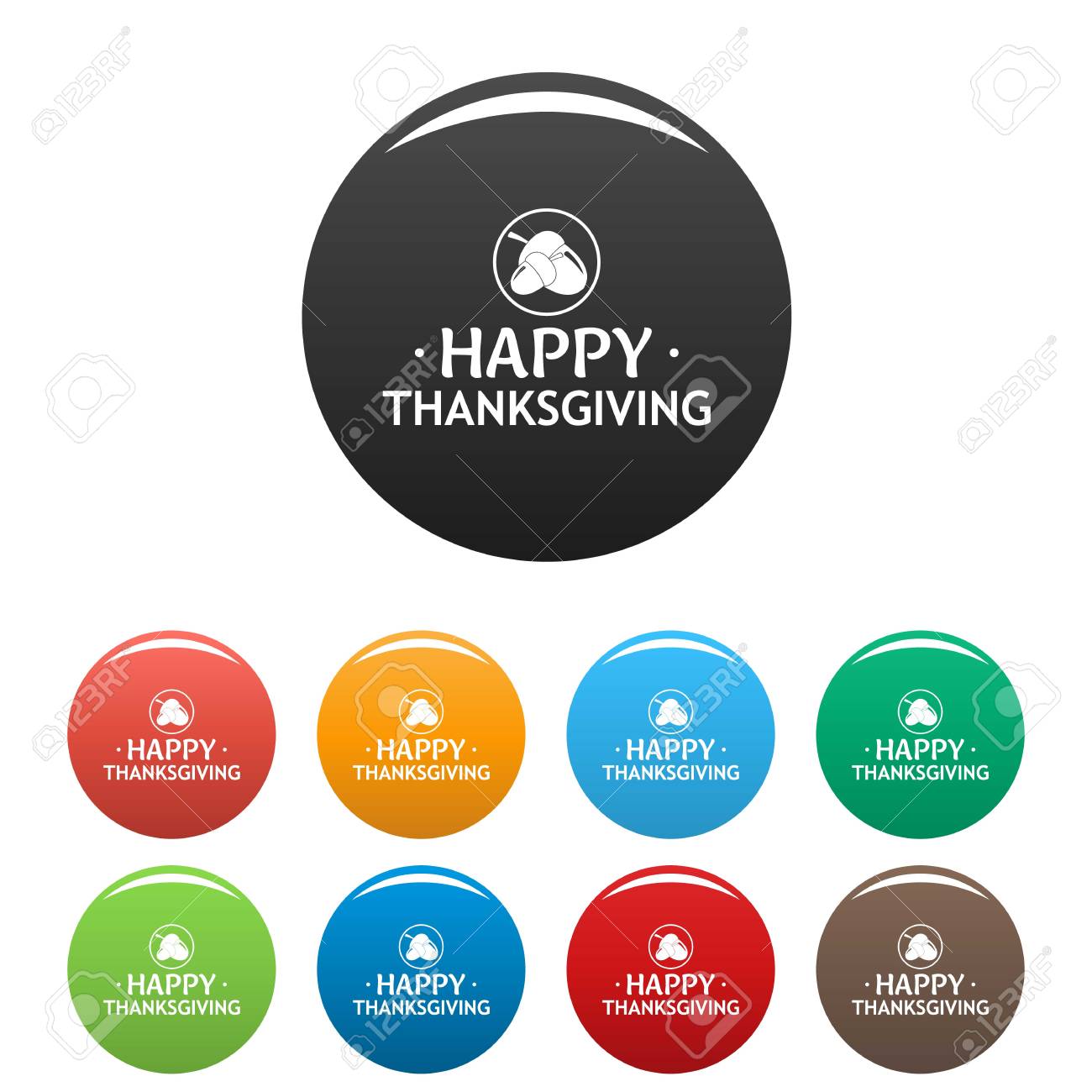 nuts thanksgiving icons set color royalty free cliparts vectors