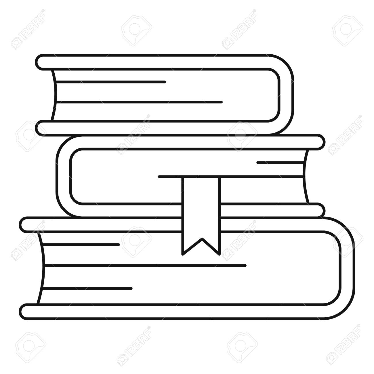 Book Stack Icon. Outline Book Stack Vector Icon For Web Design Isolated On  White Background Royalty Free SVG, Cliparts, Vectors, And Stock  Illustration. Image 112423321.