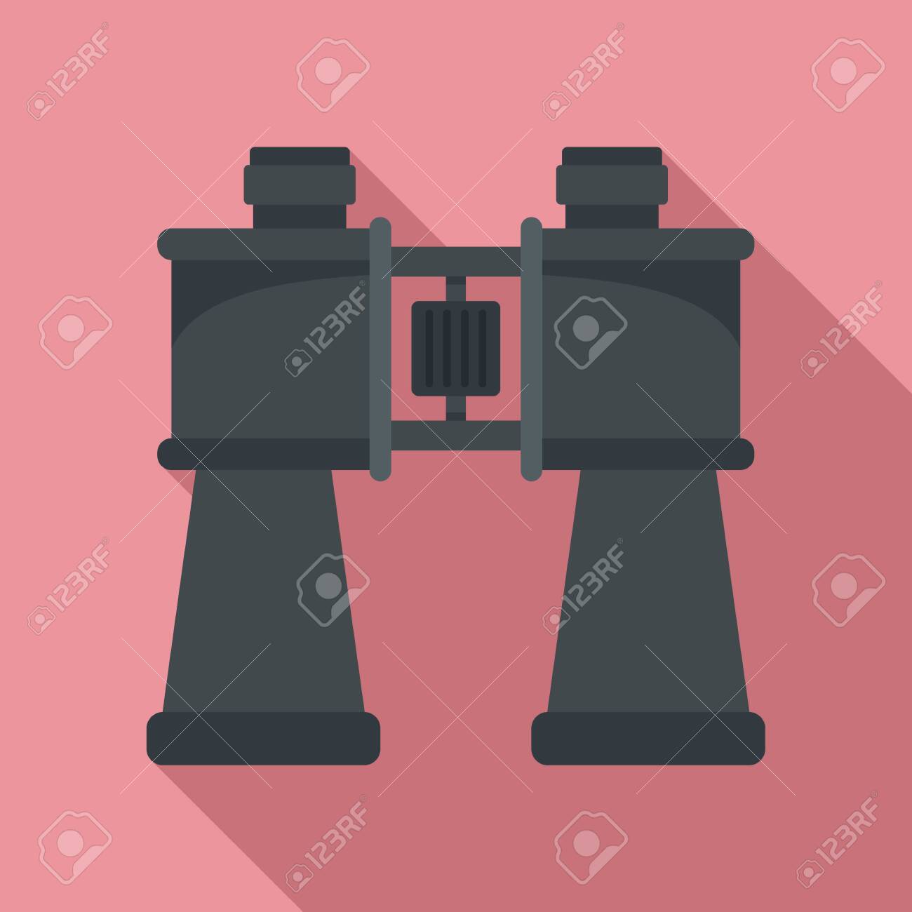 Binoculars Icon, Flat Style Фотография, картинки, изображения и  сток-фотография без роялти. Image 122433787