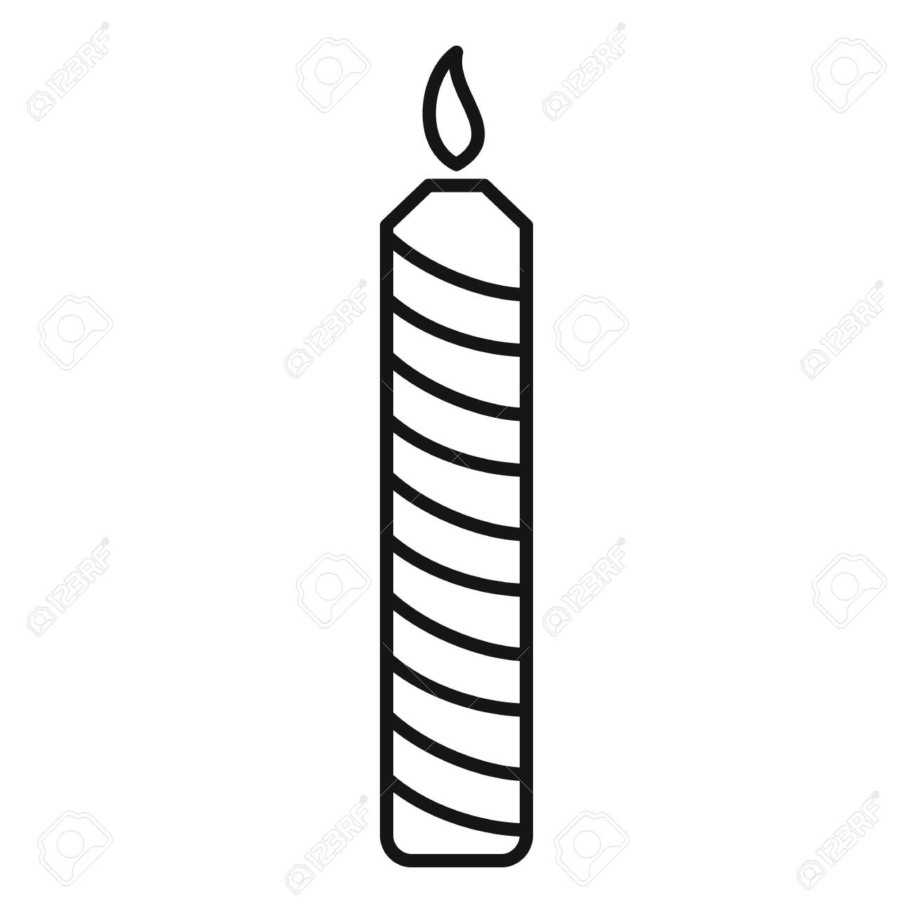 Party Birthday Candle Icon Outline Party Birthday Candle Vector Royalty Free Cliparts Vectors And Stock Illustration Image