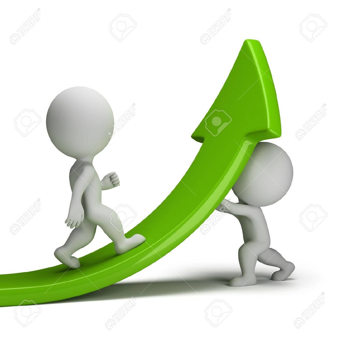 3d small people support the arrow on which there is a different person. 3d image. White background. - 17855419 3d small people support the arrow on which there is a different person. 3d image. White background. - 17855419