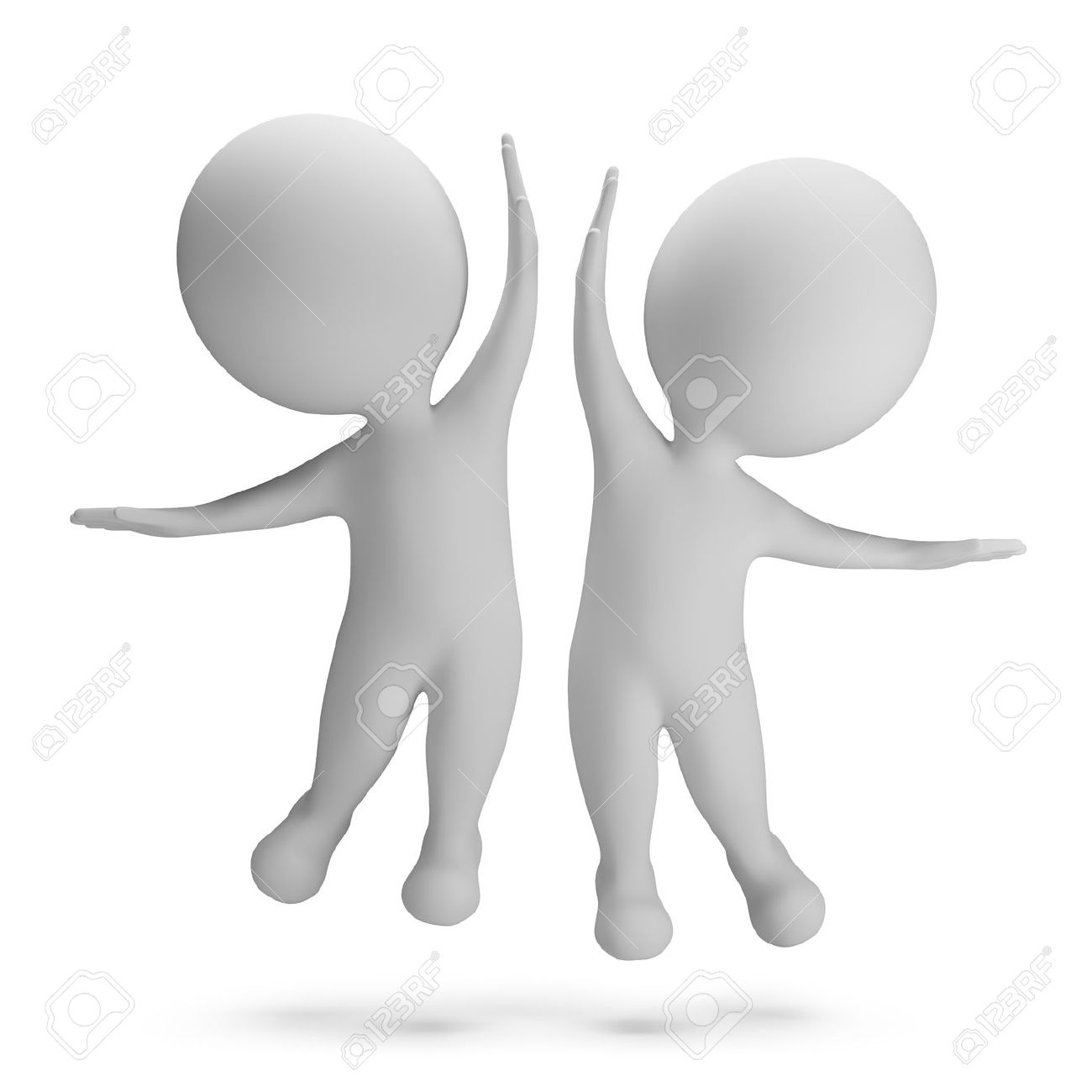 3d small people jumping for joy High-five 3d image White background - 28511689 3d small people jumping for joy High-five 3d image White background - 28511689