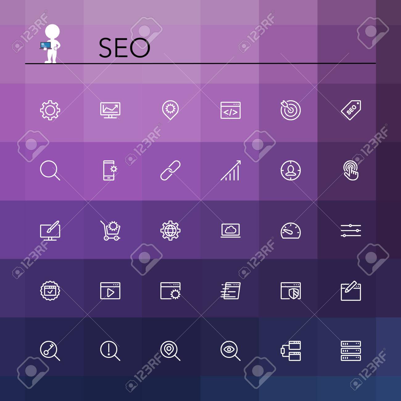 SEO and development line Icons set. Vector illustration. - 31359855 SEO and development line Icons set. Vector illustration. - 31359855