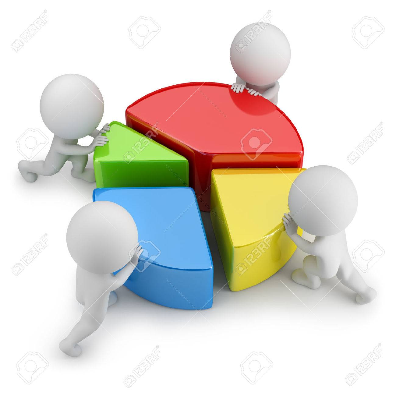 3d small people pushing dividing statistics. 3d image. White background. - 33945459 3d small people pushing dividing statistics. 3d image. White background. - 33945459
