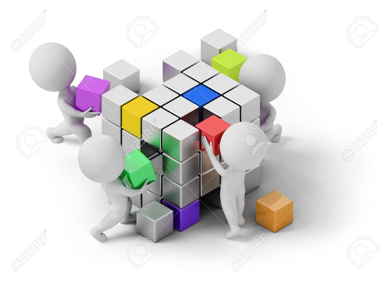 isometric people - concept of creating. 3d image. White background. - 69567600 isometric people - concept of creating. 3d image. White background. - 69567600