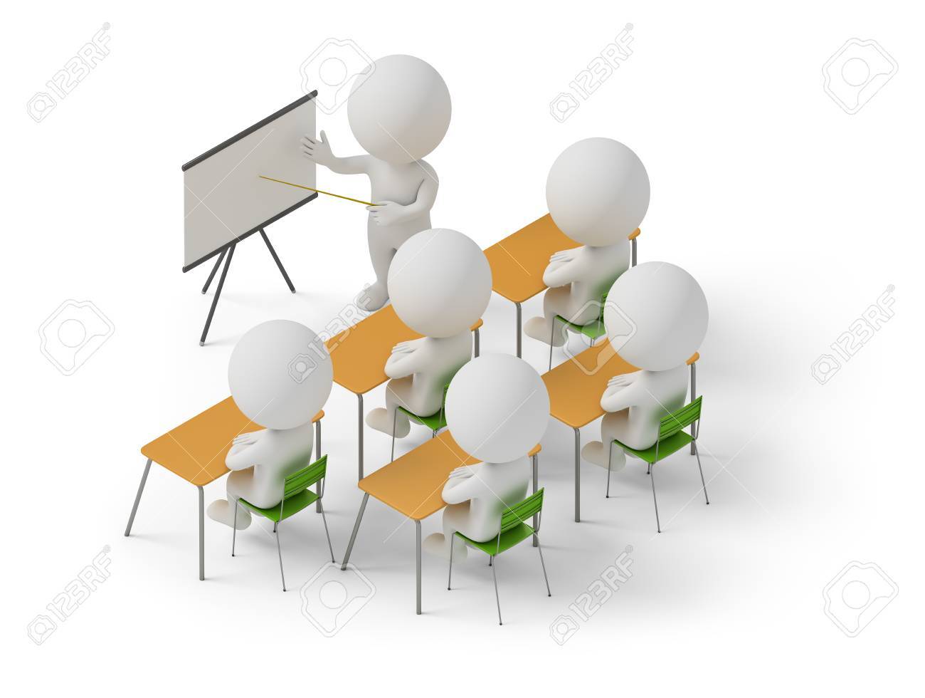 Isometric people studying in training courses. 3d image. White background. - 70408864 Isometric people studying in training courses. 3d image. White background. - 70408864