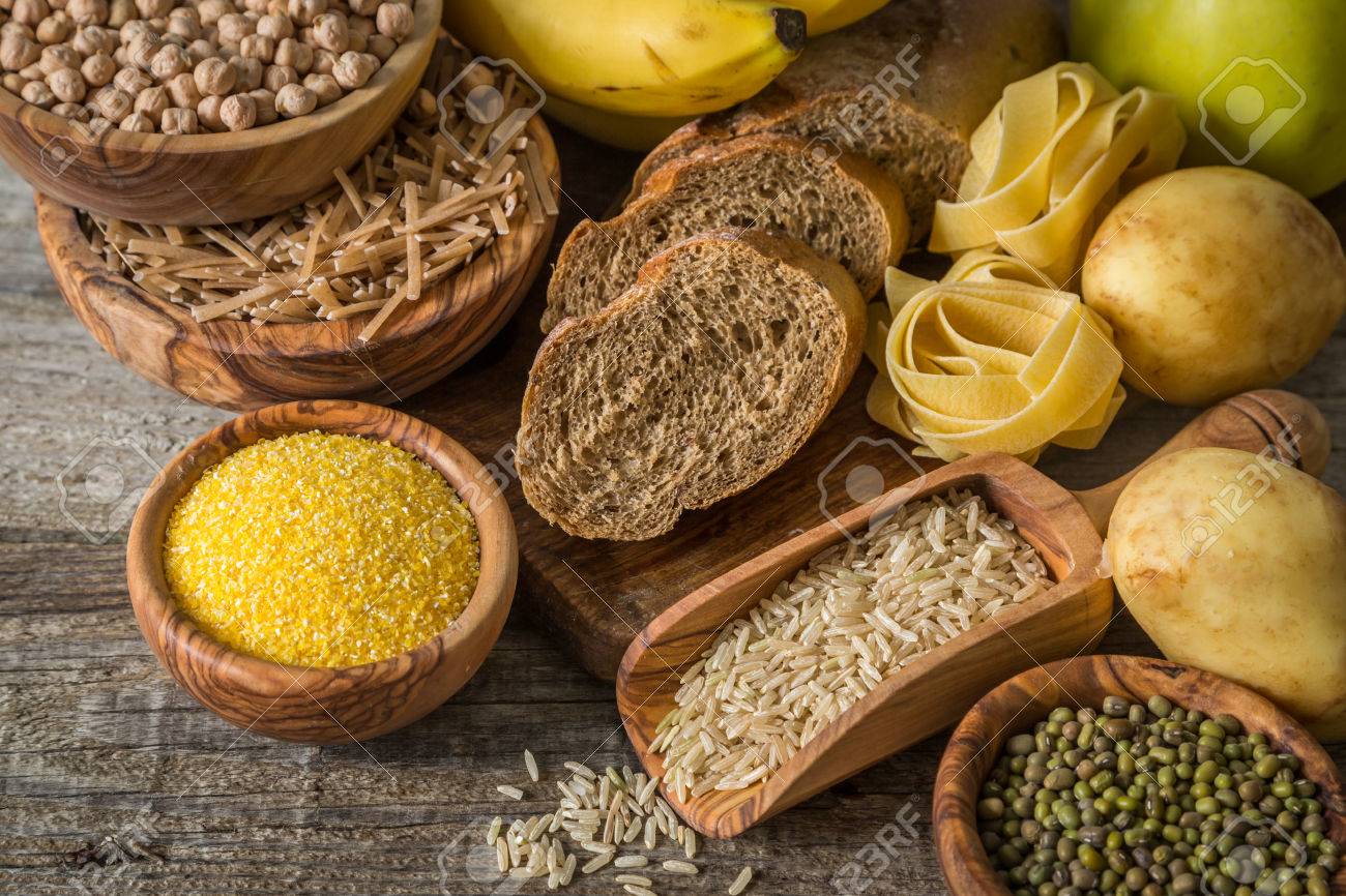 Selection of comptex carbohydrates sources on wood background, copy space - 58154917 Selection of comptex carbohydrates sources on wood background, copy space - 58154917
